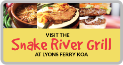 Snake River Restaurant and Grill at KOA Campgrounds, Dayton, Pomeroy, Starbuck, WA